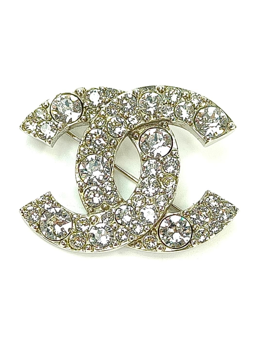 CHANEL シャネル ココマーク ブローチ ラインストーン ゴールド 管理