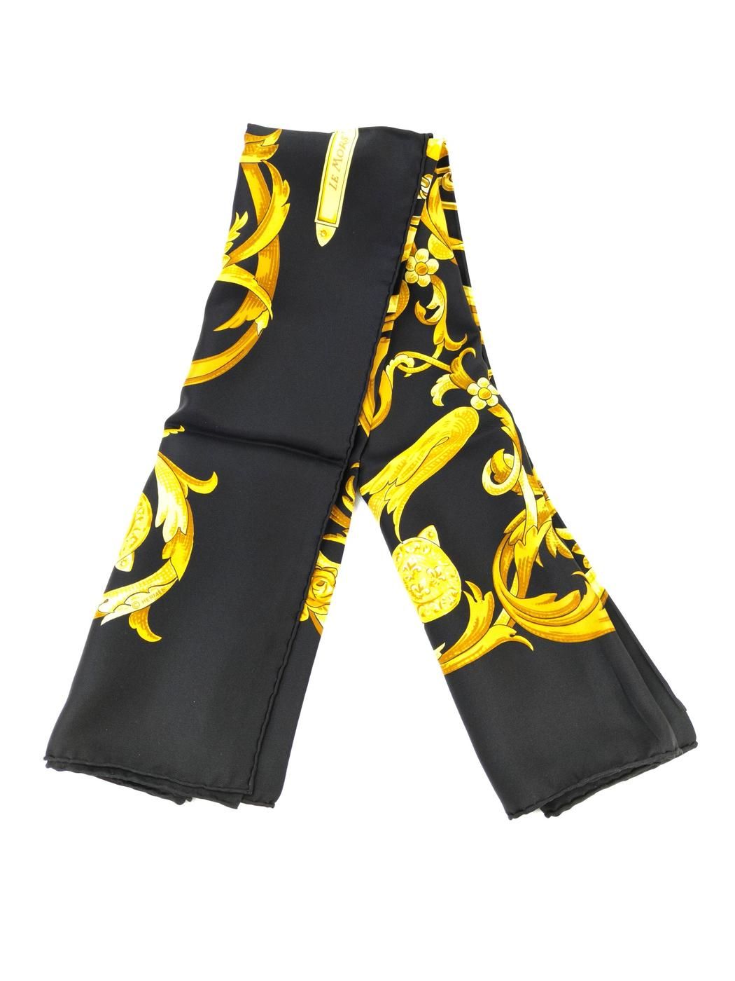 HERMES スカーフ　カレ90 タグ付き美品　Latham 黒・金 HERMES スカーフ カレ90 タグ付き美品 Latham 黒・金 HERMES スカーフ