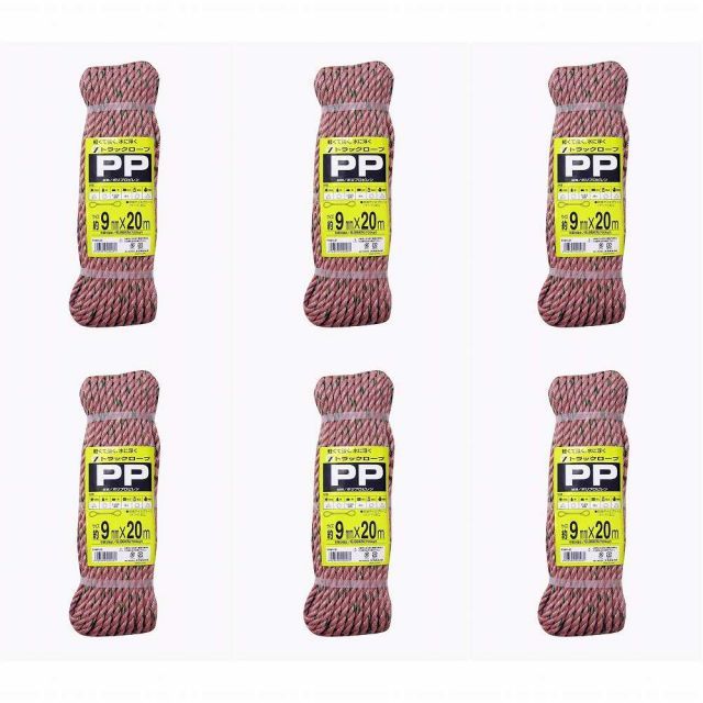 ユタカメイク　ロープ　ＰＰトラックロープ（ＯＢ）　９×２０ 6個セット