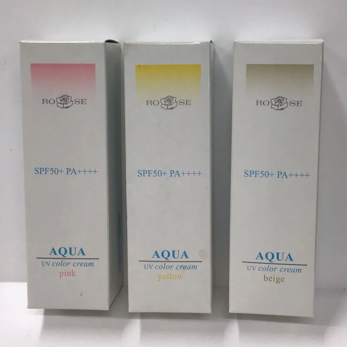 G1327 ROSE ローズ アクアUVカラークリーム〈日焼け止め〉 ピンク40g・ベージュ40g・イエロー40g 計3点セット
