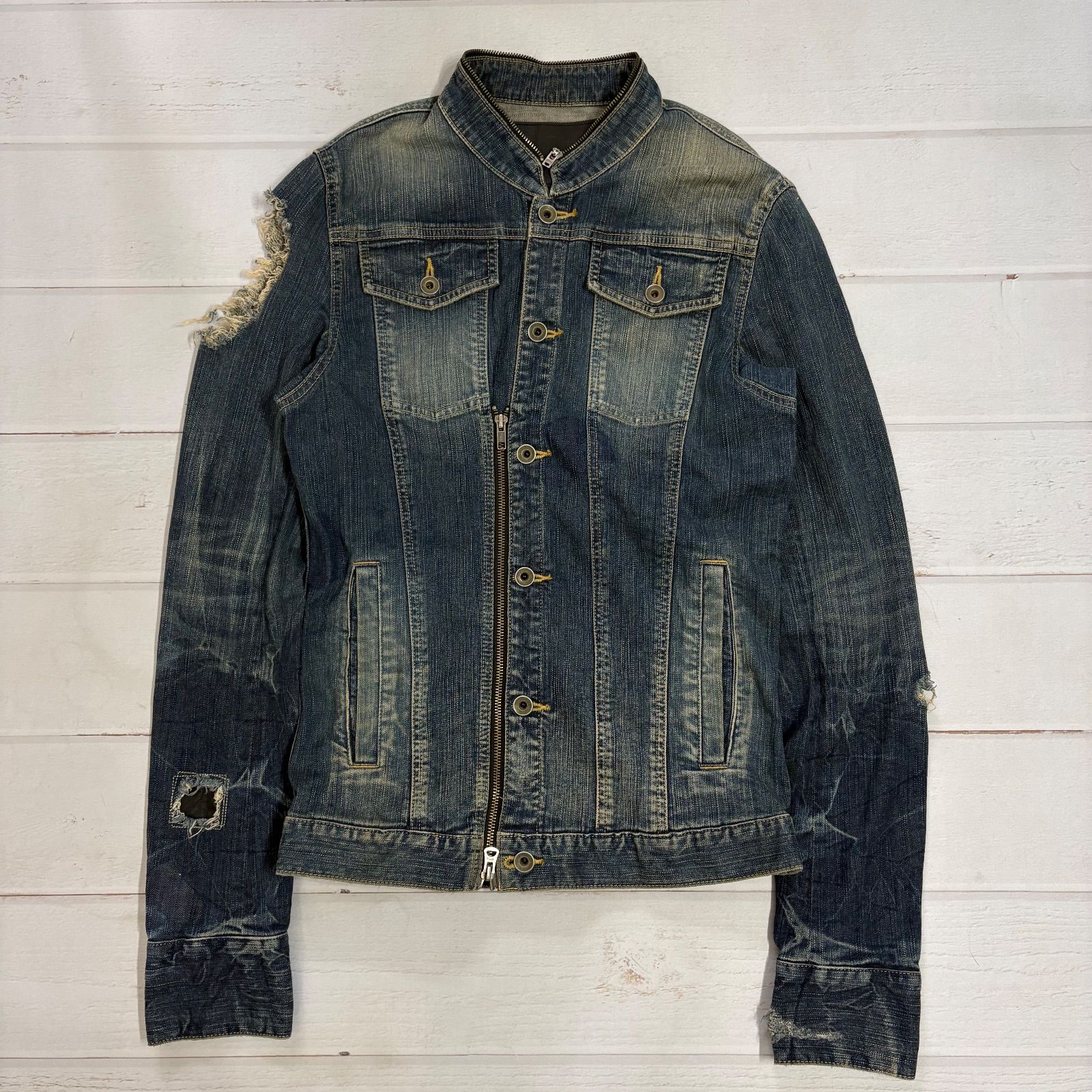 LGB ルグランブルー バッククロス ダメージ デニムジャケット Gジャン