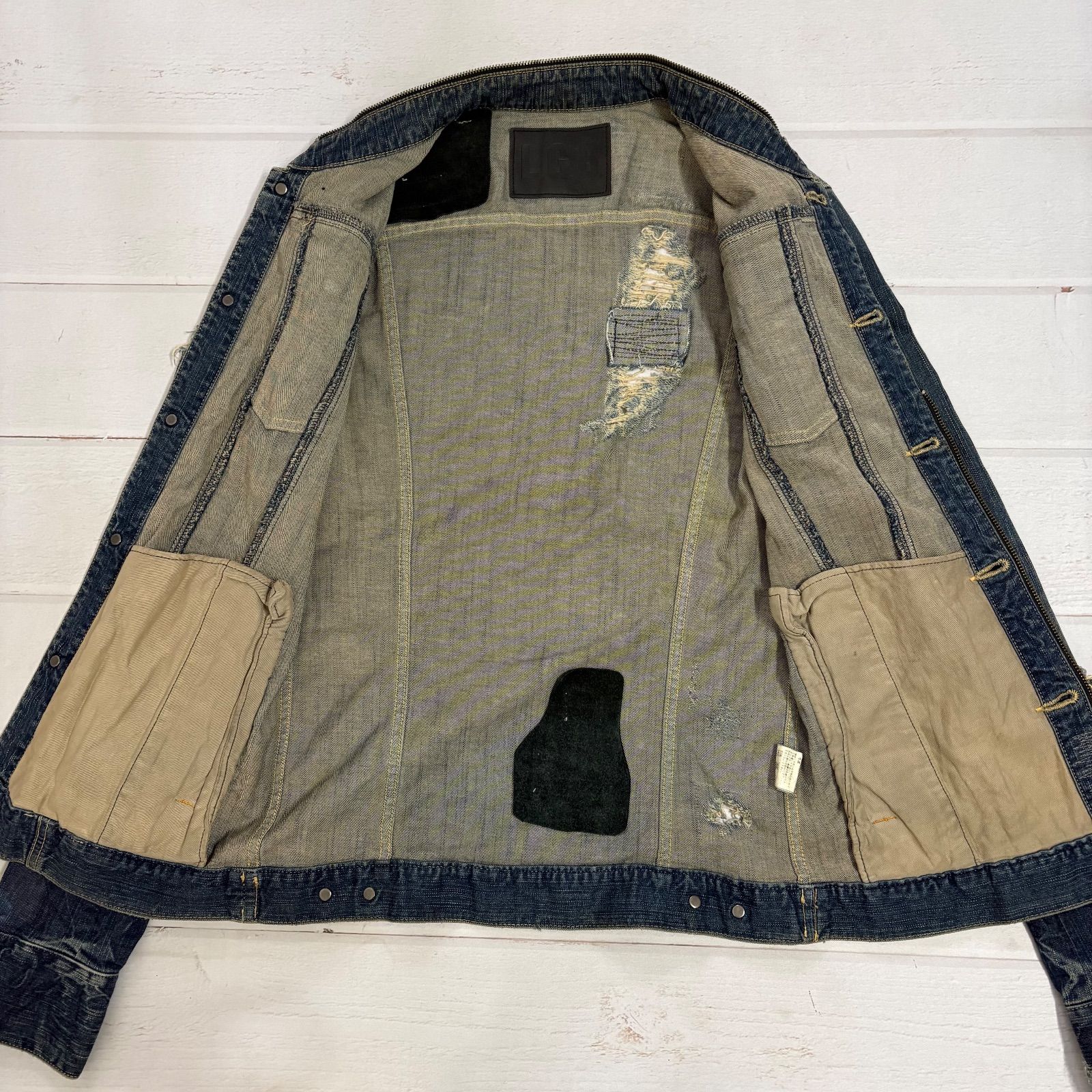 LGB ルグランブルー バッククロス ダメージ デニムジャケット Gジャン