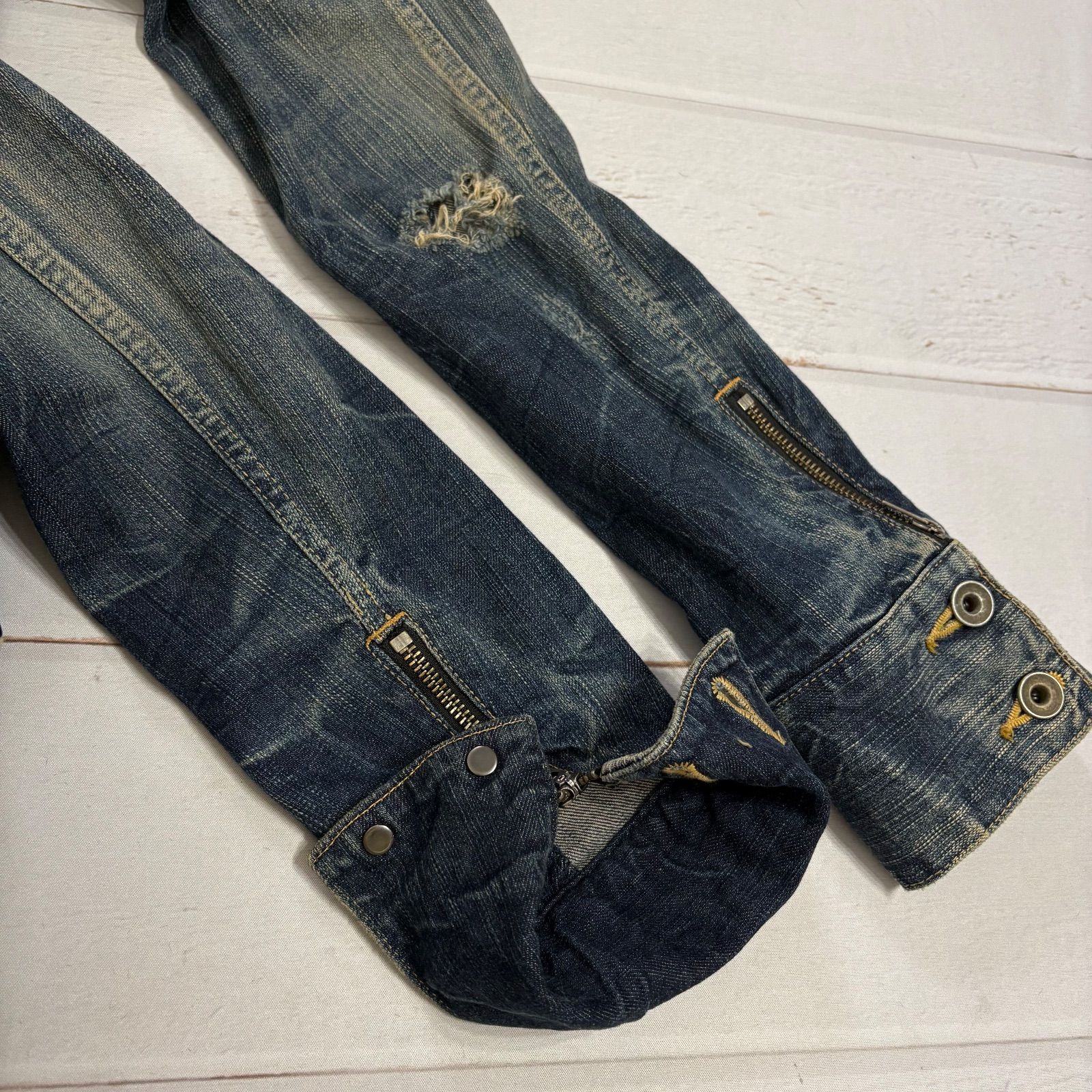 LGB ルグランブルー バッククロス ダメージ デニムジャケット Gジャン