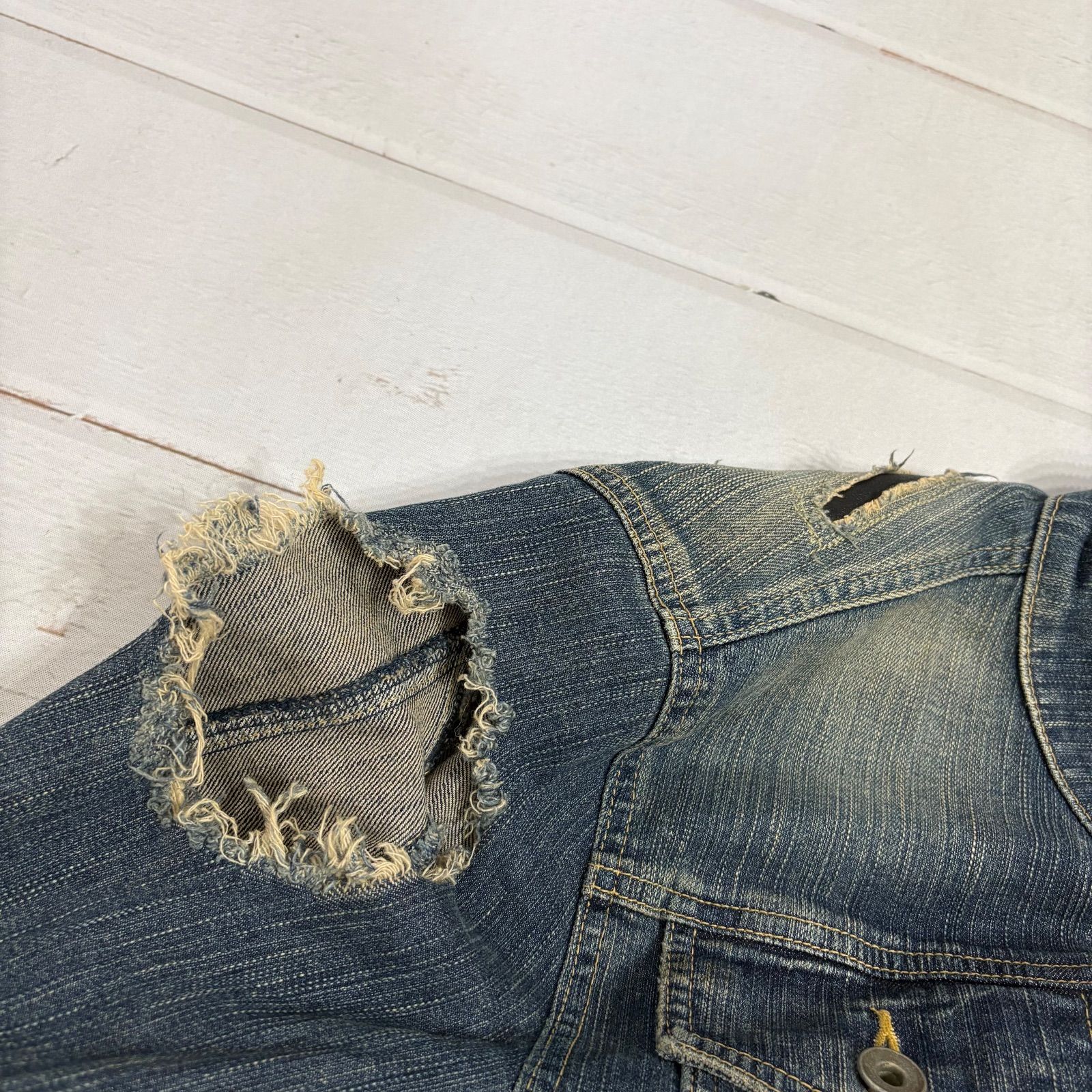 LGB ルグランブルー バッククロス ダメージ デニムジャケット Gジャン