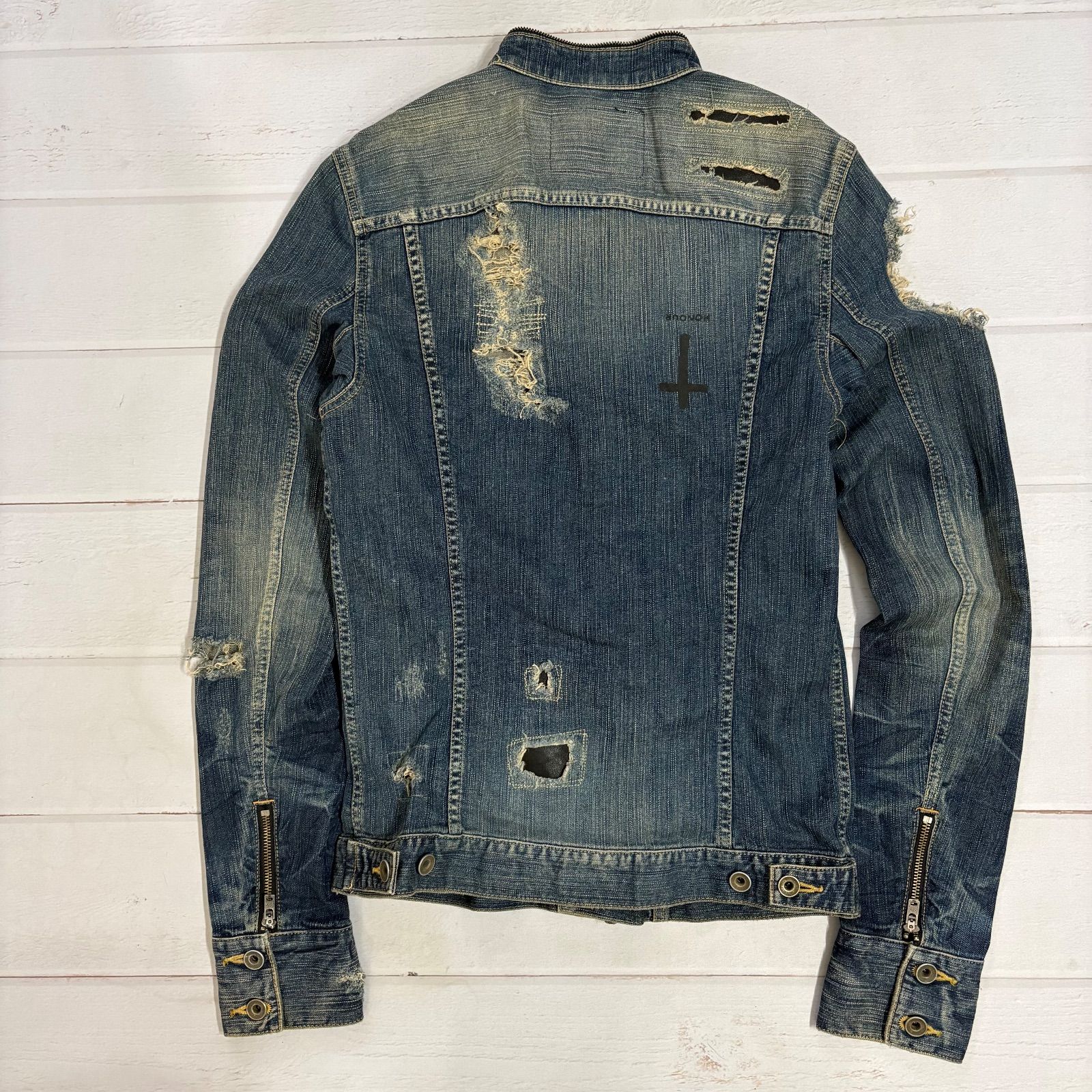 LGB ルグランブルー バッククロス ダメージ デニムジャケット Gジャン