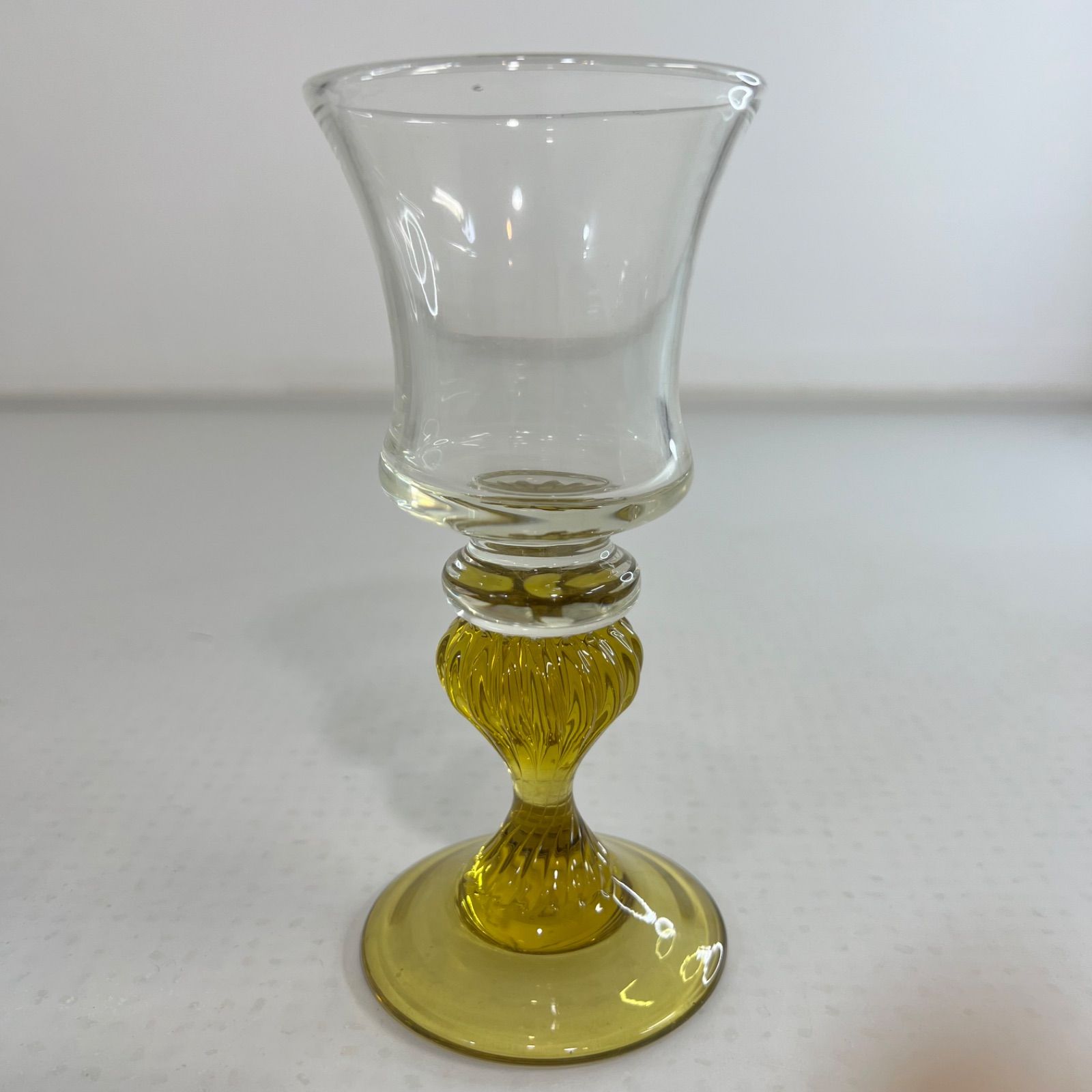 手吹き】舩木倭帆（ふなきしずほ）作 捻脚モール ワイングラス 2個