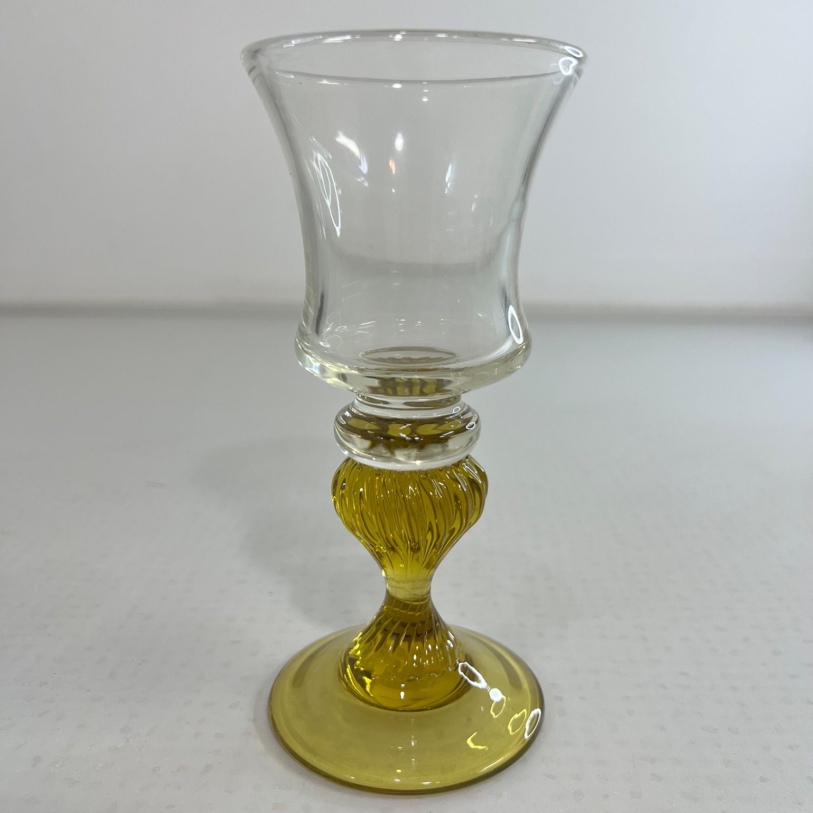 手吹き】舩木倭帆（ふなきしずほ）作 捻脚モール ワイングラス 2個