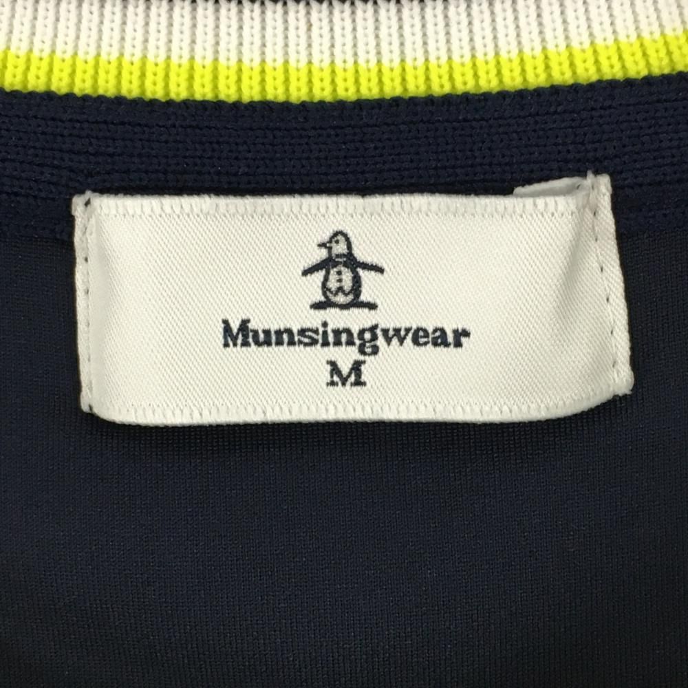 超美品】マンシングウェア ニットベスト ベージュ×ネイビー×イエロー