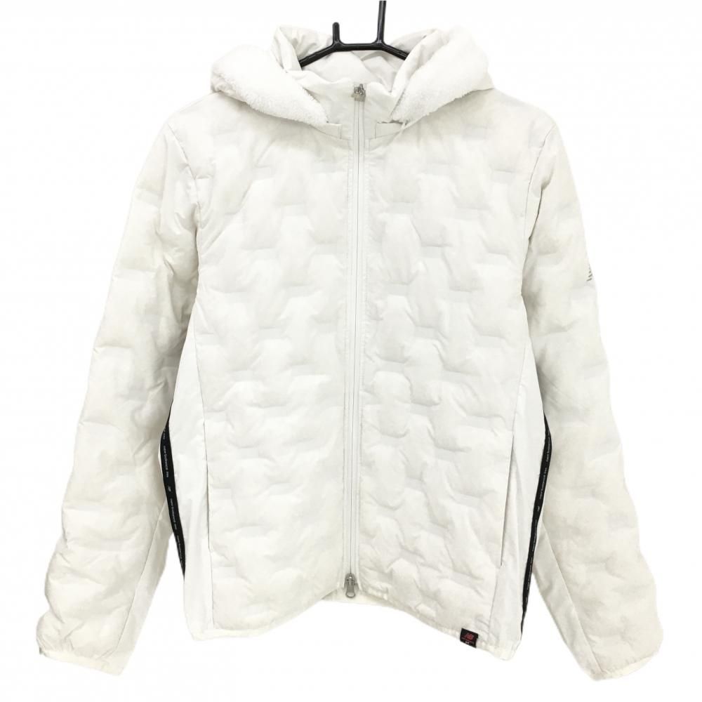 超美品】ニューバランスゴルフ 2WAYダウンジャケット 白×黒 サイドロゴ