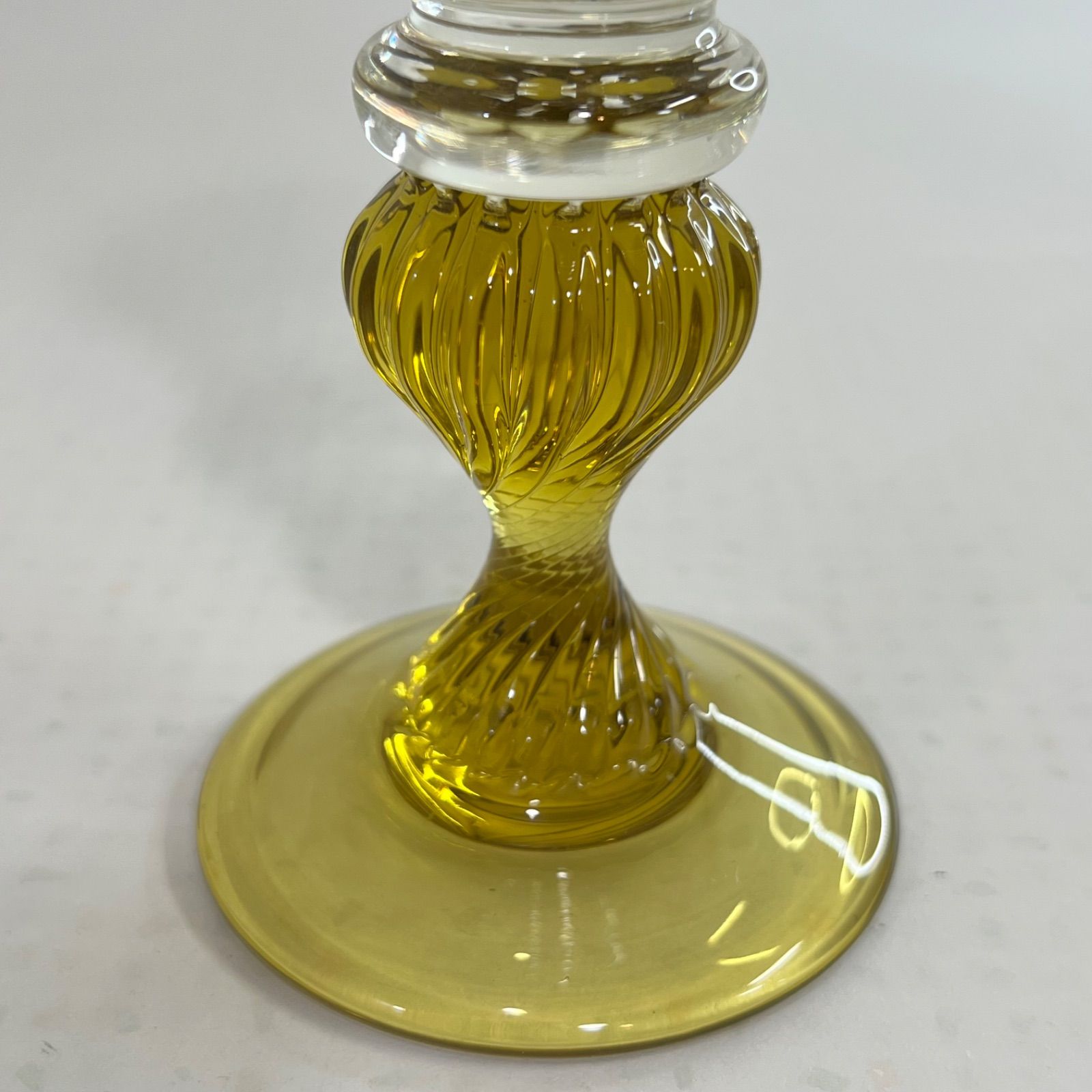 手吹き】舩木倭帆（ふなきしずほ）作 捻脚モール ワイングラス 2個