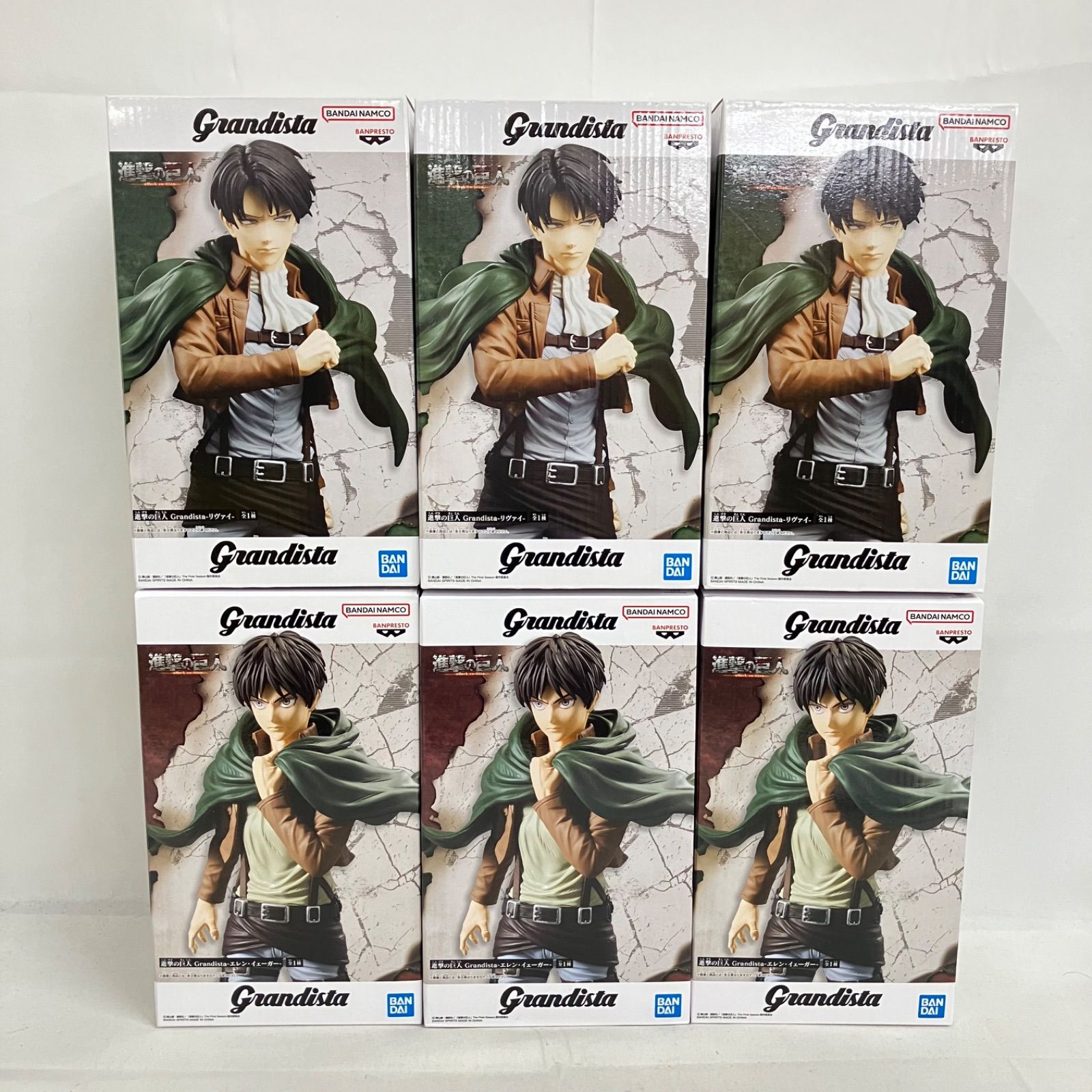 未開封 進撃の巨人 Grandista リヴァイ エレン フィギュア 6個セット