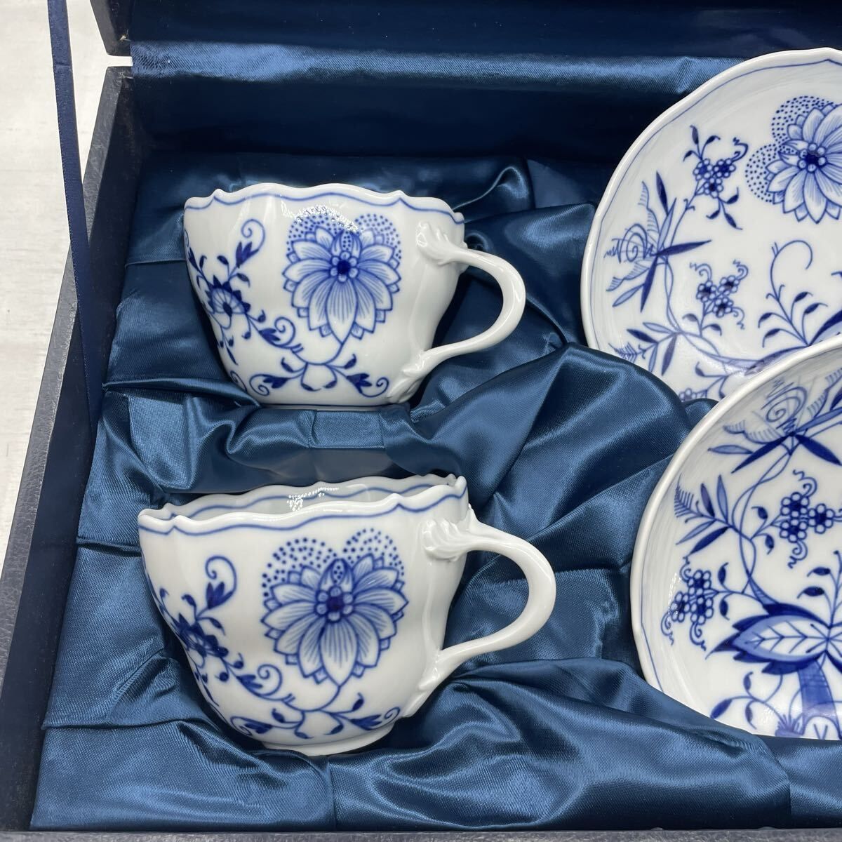 Meissen マイセン ブルーオニオン カップ お皿 2客セット 専用木箱入り