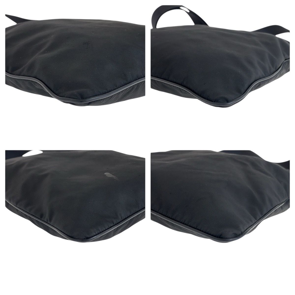 PRADA プラダ テスート 三角ロゴプレート ブラック 黒 シルバー金具