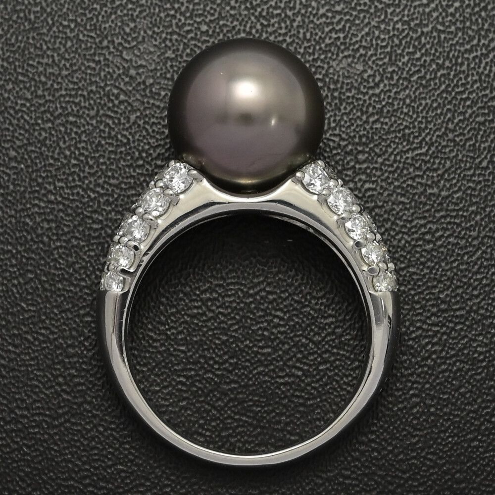 12.0mm D:1.48ct/黒蝶真珠/クロチョウ/タヒチパール/ダイヤモンド