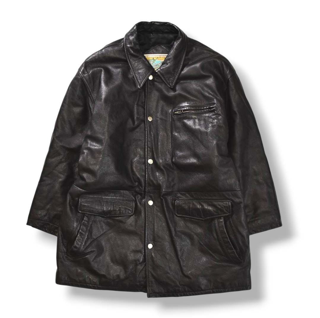 90's Vintage カウレザー/牛革 ボンバージャケット　メンズL 本革】 90s ヴィンテージ ワーカーズホリック workers holic 牛革