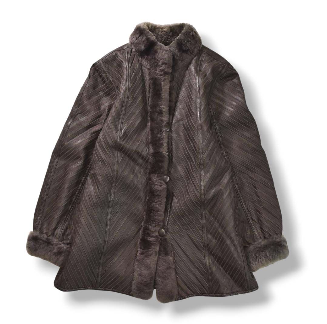 90s ヴィンテージ unknown 羊革 ラム レザー ジャケット ボア ライナー