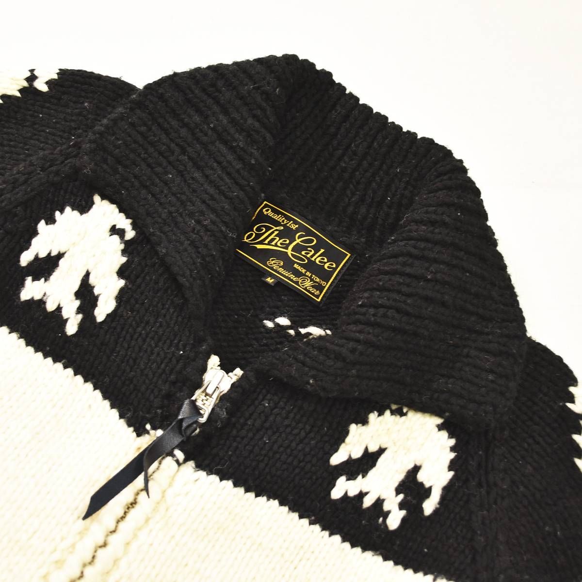 The Calee エクアドルニット ダブルジップ カウチン サンダーバード M エクアドル製 キャリー THE CALEE サンダーバード柄 フルジップアップ