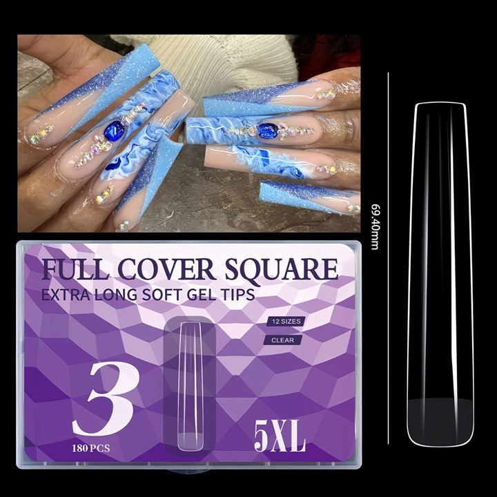 Liberte555 ネイルチップ ロング ギャル 長さだしチップ 付け爪 ネイル