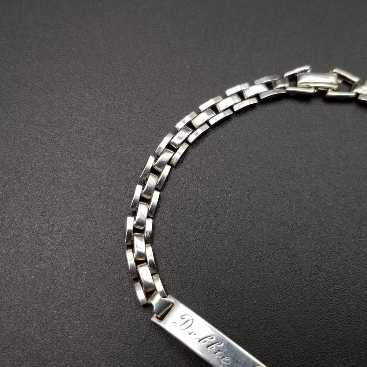 A&Z IDタグ ヴィンテージ ブレスレット 925 シルバー ボックスチェーン