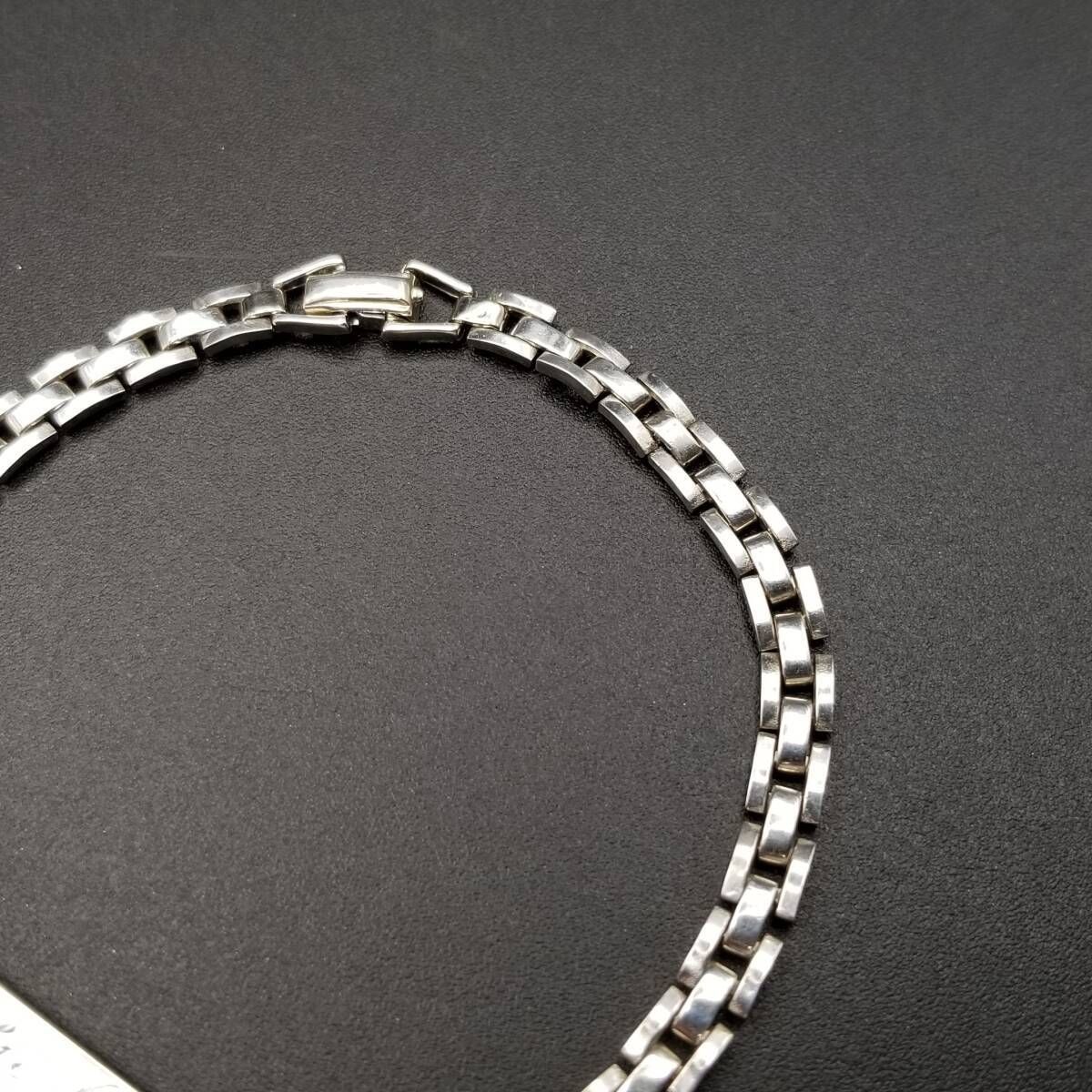 A&Z IDタグ ヴィンテージ ブレスレット 925 シルバー ボックスチェーン