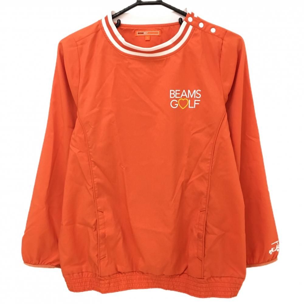 超美品】ビームスゴルフ ブルゾン オレンジ メッシュ裏地 ロゴ