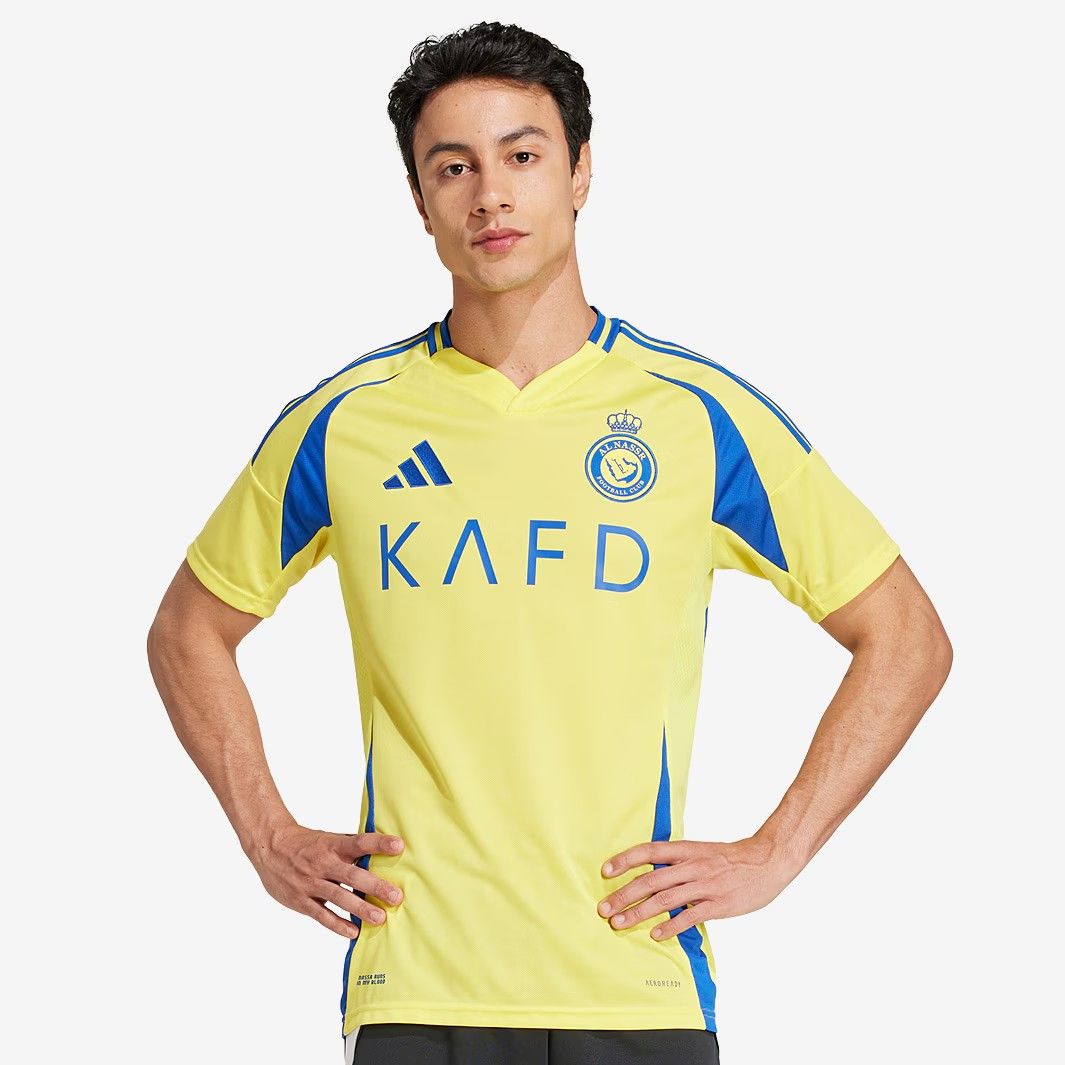 【送料無料・匿名配送】adidas サッカー アル・ナスル 2024/25 ホーム シャツ C.ロナウド 7番 黄・青 公式 新品