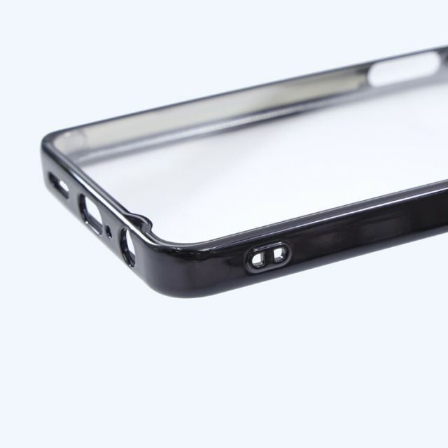 OppoA3 5G ケース クリア ブラック メタリック フレーム 透明 衝撃吸収
