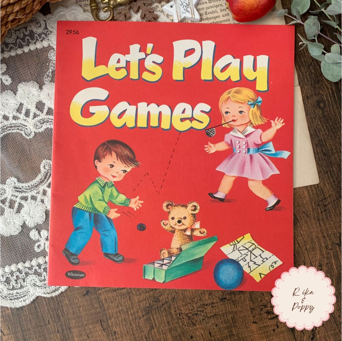 ヴィンテージ 絵本 洋書 Let's Play Games 1950s ジャンクジャーナル