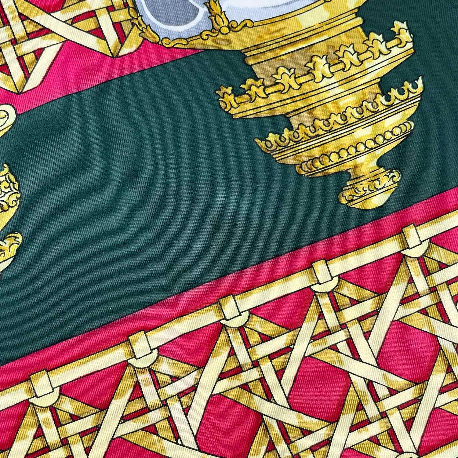 HERMES カレ90 FEUX DE ROUTE 馬車のランタン シルクスカーフ ランプ