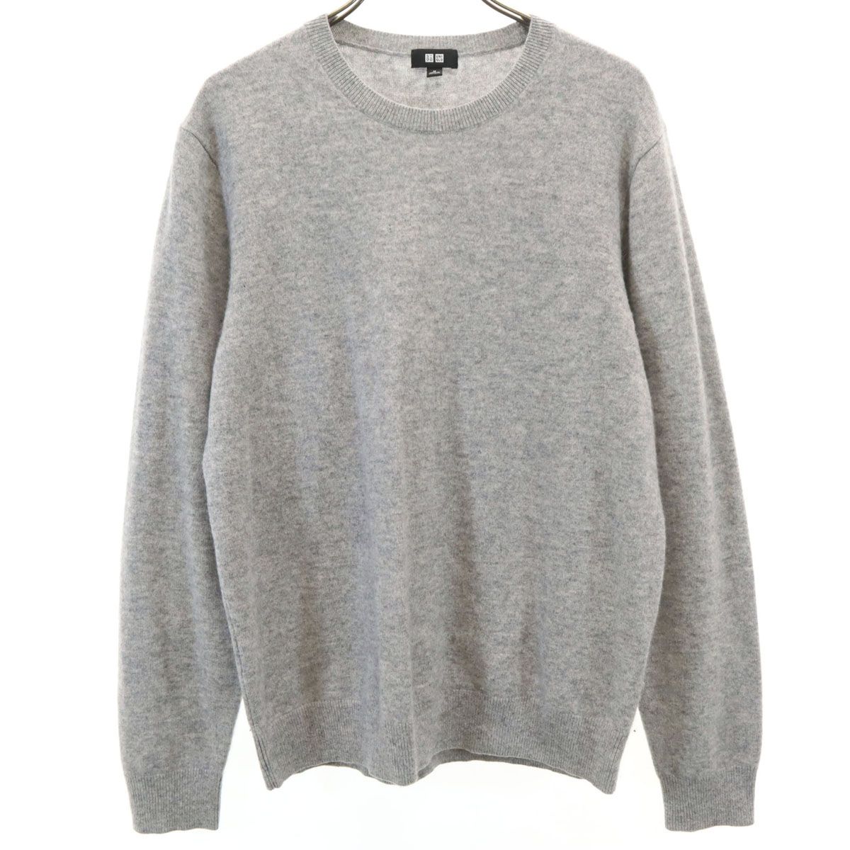 限定SALE，豊富な UNIQLO ユニクロ カシミヤ100％ 長袖 セーター M グレー ニット メンズ 古着 ニット・セーター