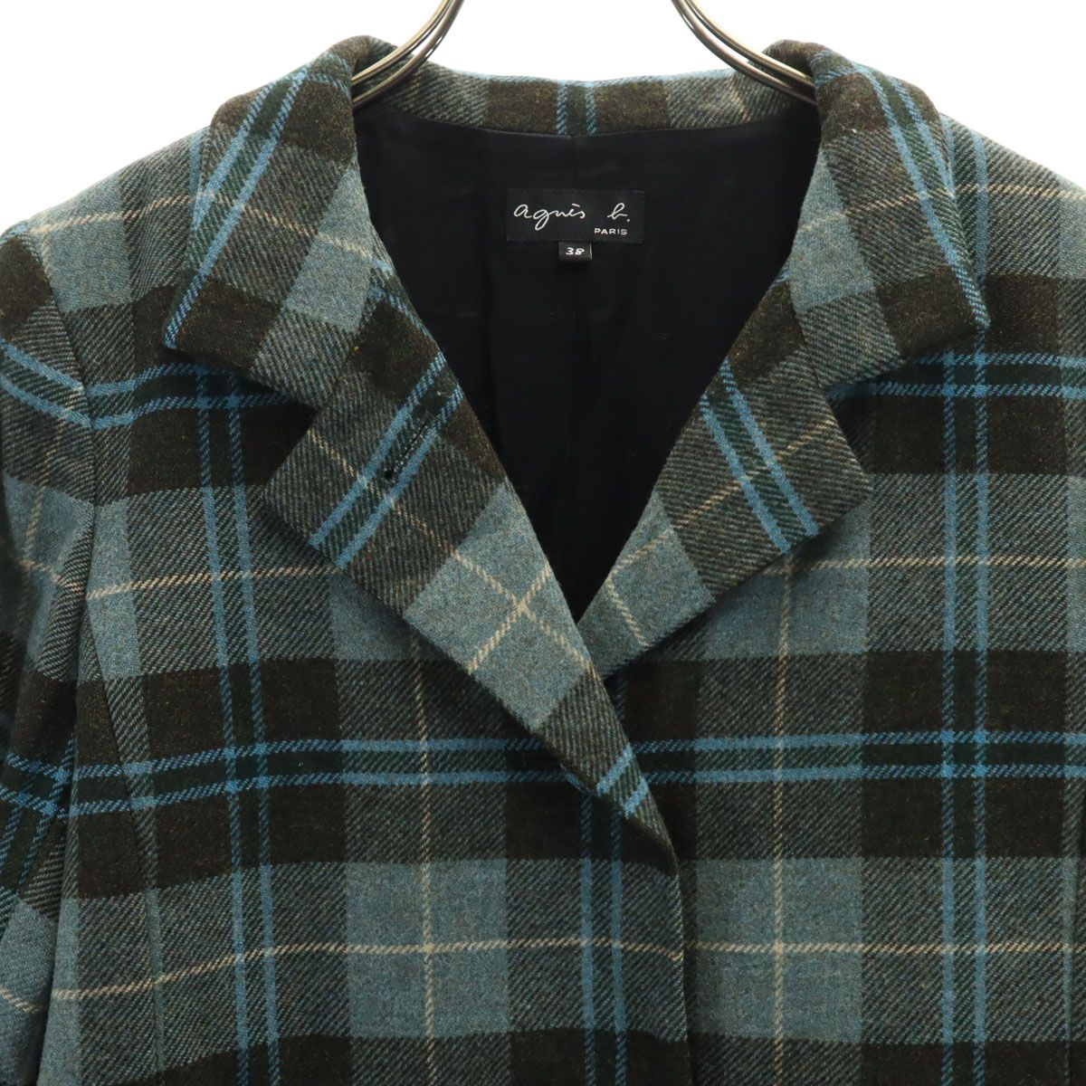 アニエスべー　To b. by agnes b チェックチェスターコート アニエスべーTo b. by agnes b チェックチェスターコート