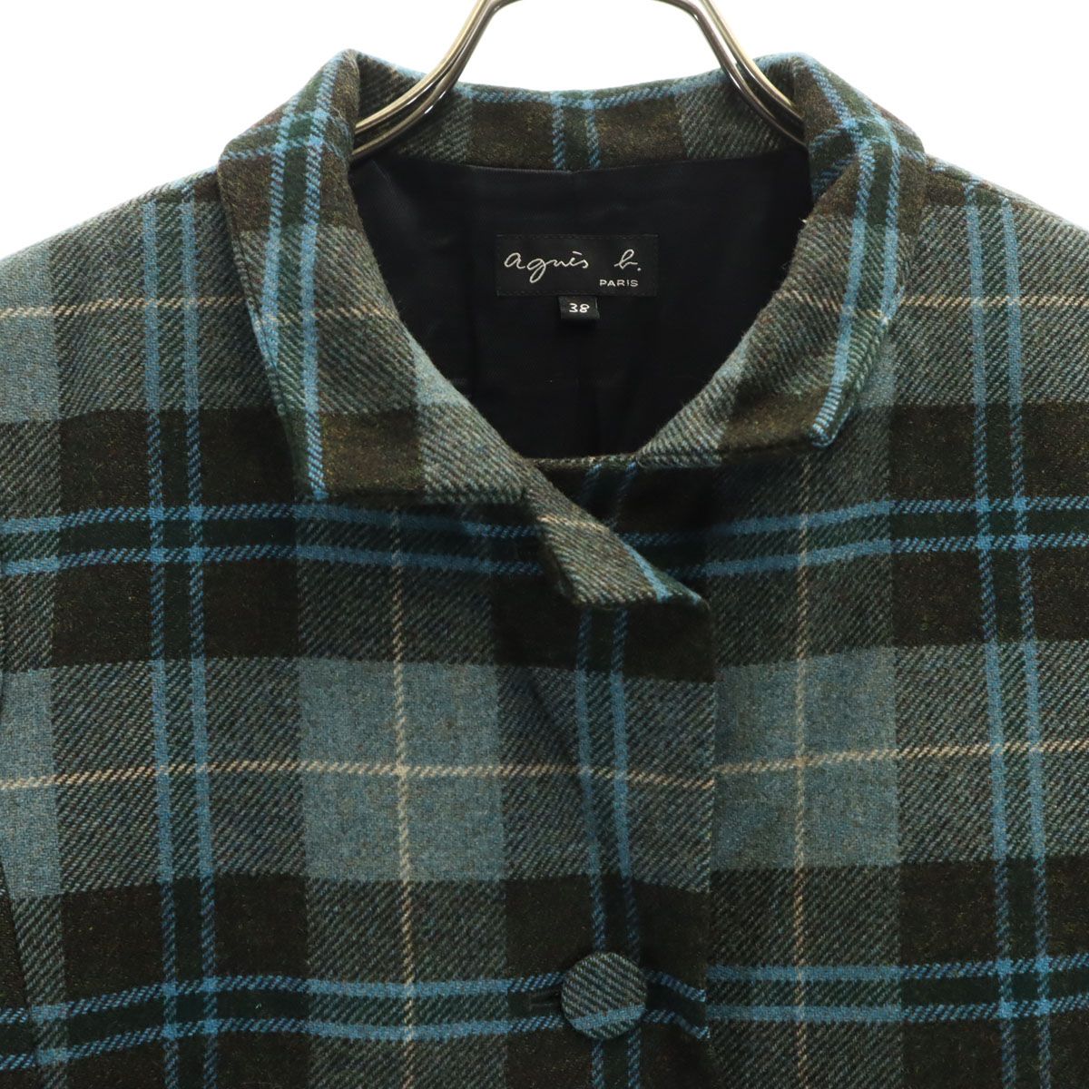 美品❤️DAKS ウールツイードロングコート チェック ベルテッド レザー 