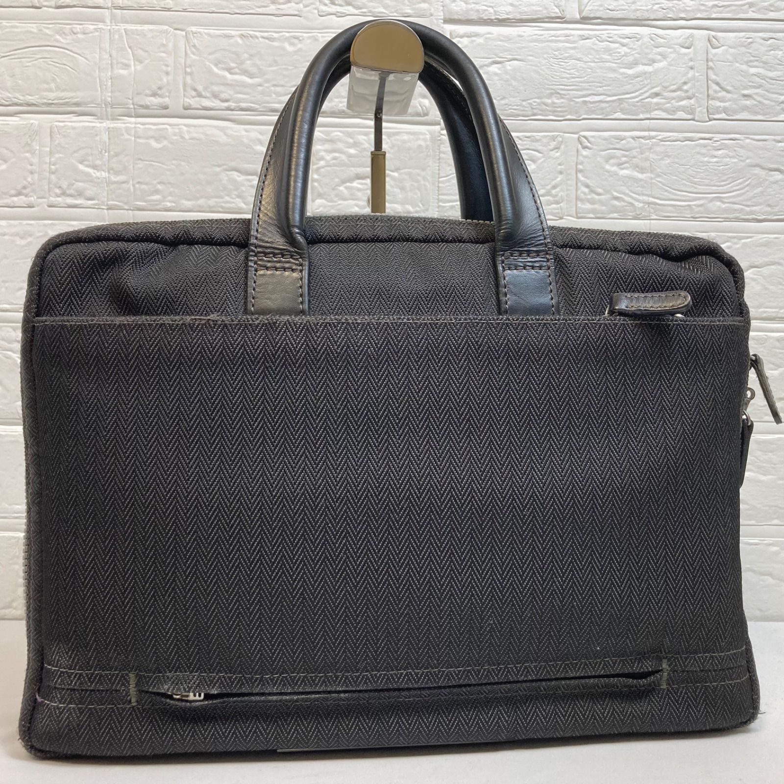 【美品】 ポールスミス 2way ビジネスバッグ キャンバス×レザー 黒 紫 中古・古着通販】Paul Smith (ポールスミス) ビジネスバッグ ブラック