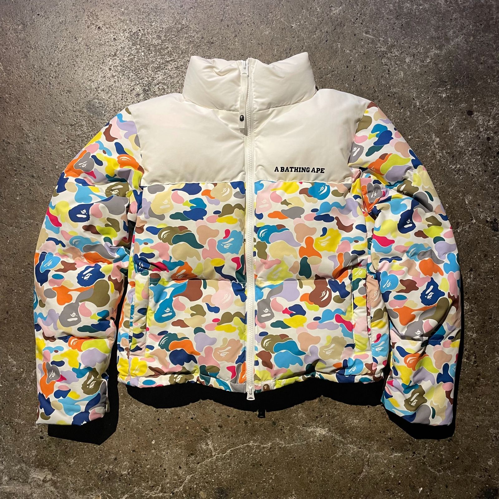 A BATHING APE MULTI CAMO SHORT DOWN JACKET アベイシングエイプ