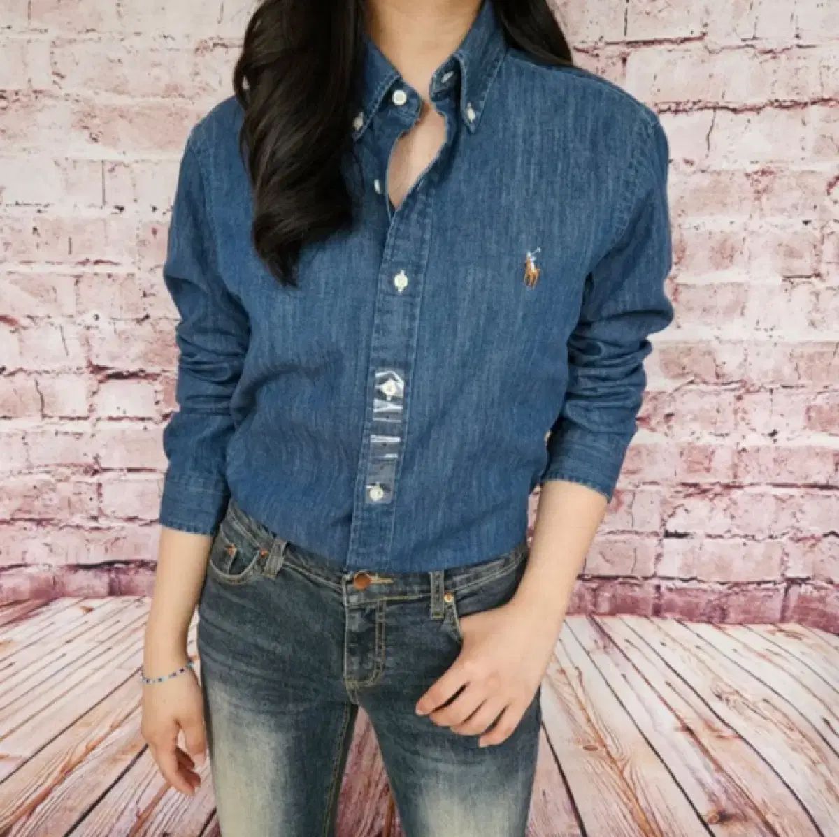 新品) ポロラルフローレン デニムシャツ シャンブレー インディゴ