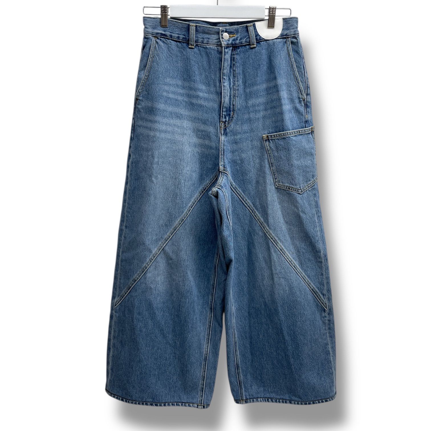 null. ヌル フロントバックデニムパンツ ジーンズ デニムパンツ ワイド
