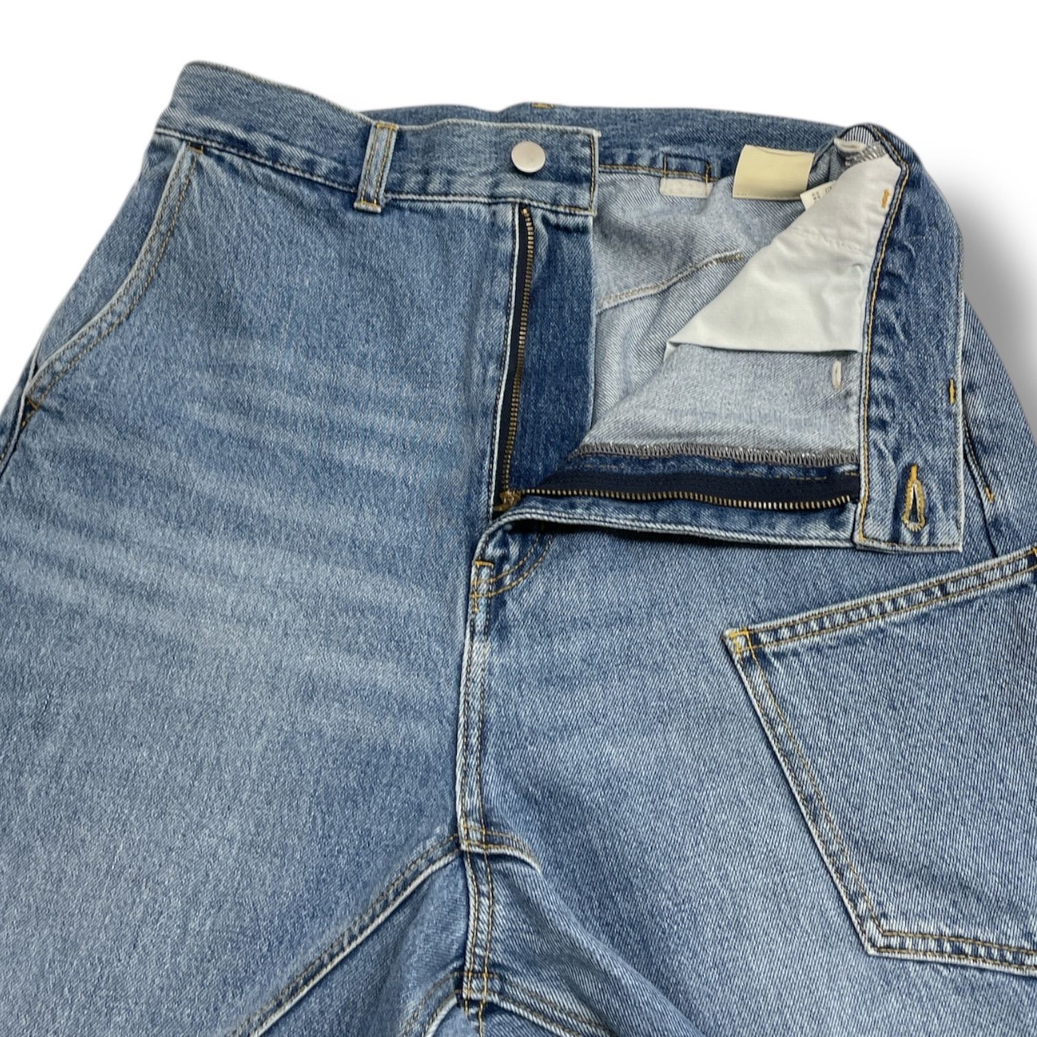 null. ヌル フロントバックデニムパンツ ジーンズ デニムパンツ ワイド