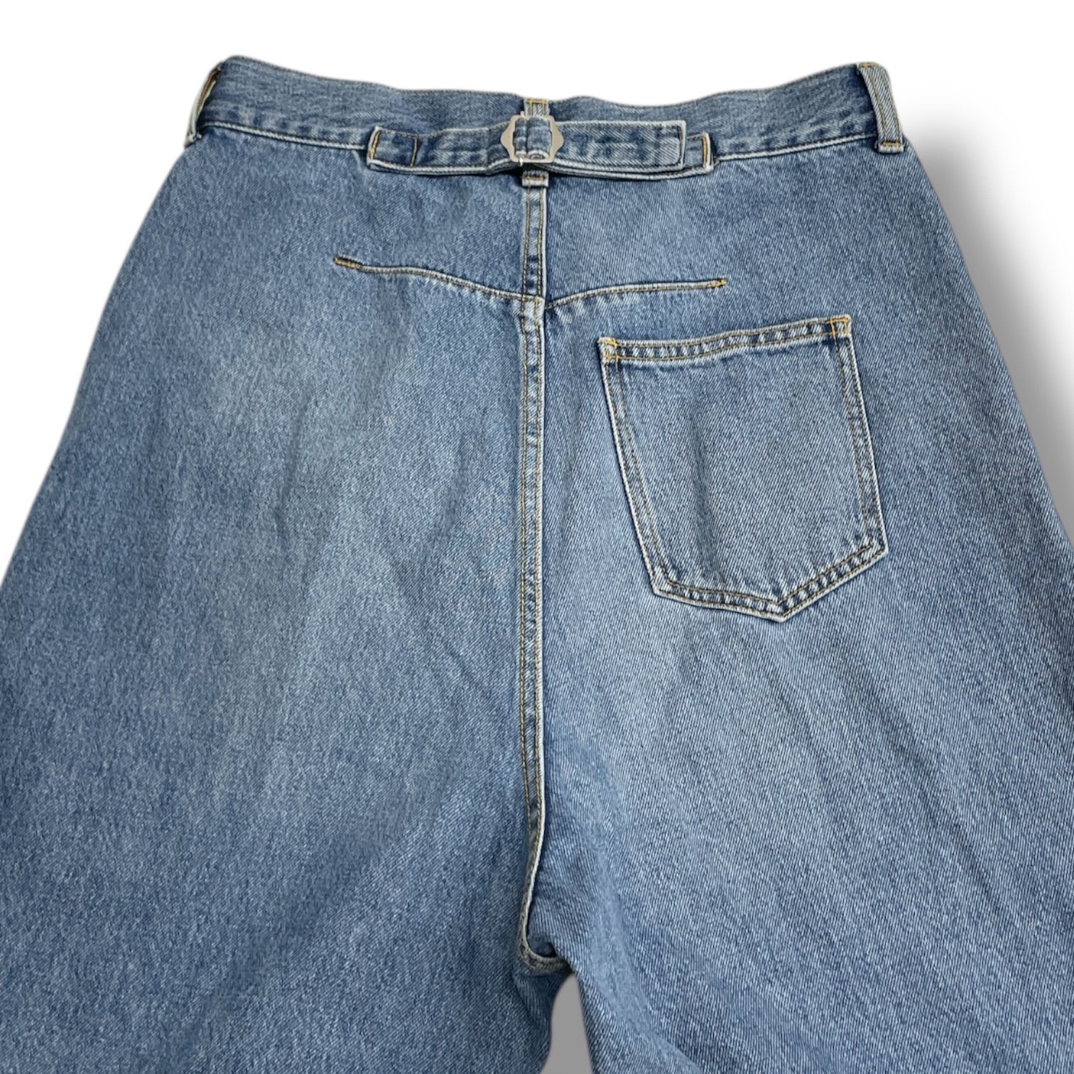 null. ヌル フロントバックデニムパンツ ジーンズ デニムパンツ ワイド