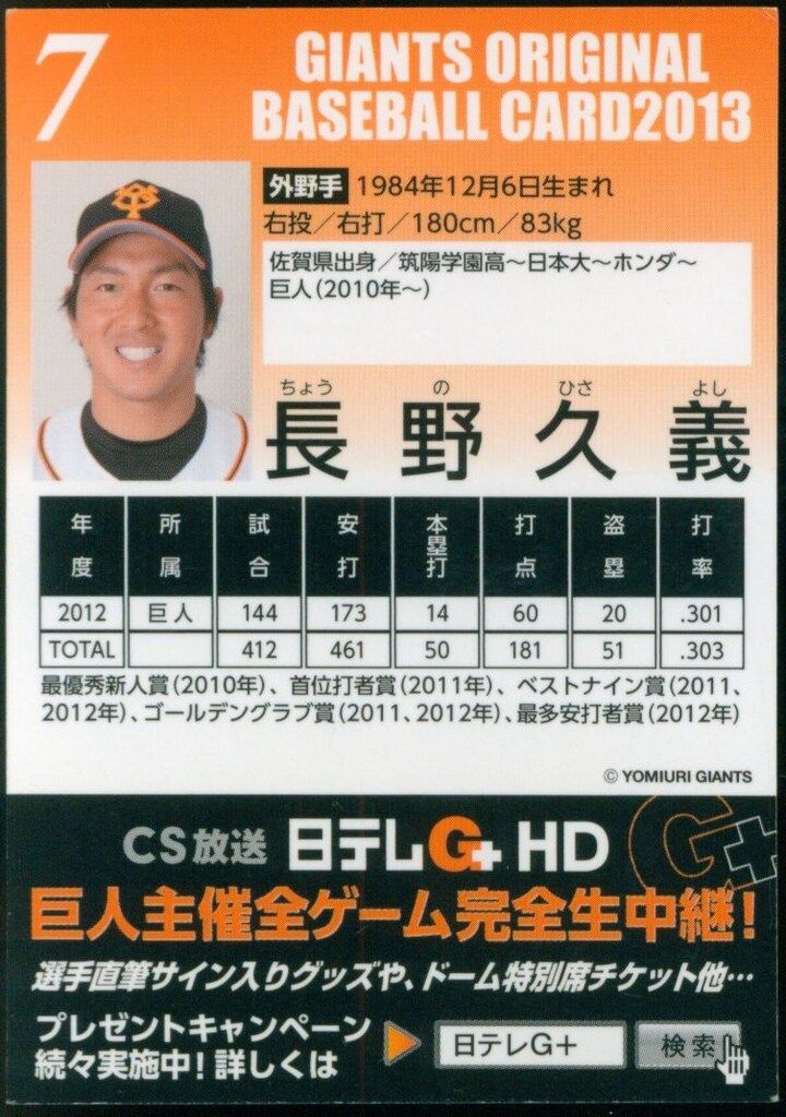 ジャイアンツ GIANTS Winning Game Card2009〜2013 ジャイアンツ GIANTS Winning Game Card2009〜2013
