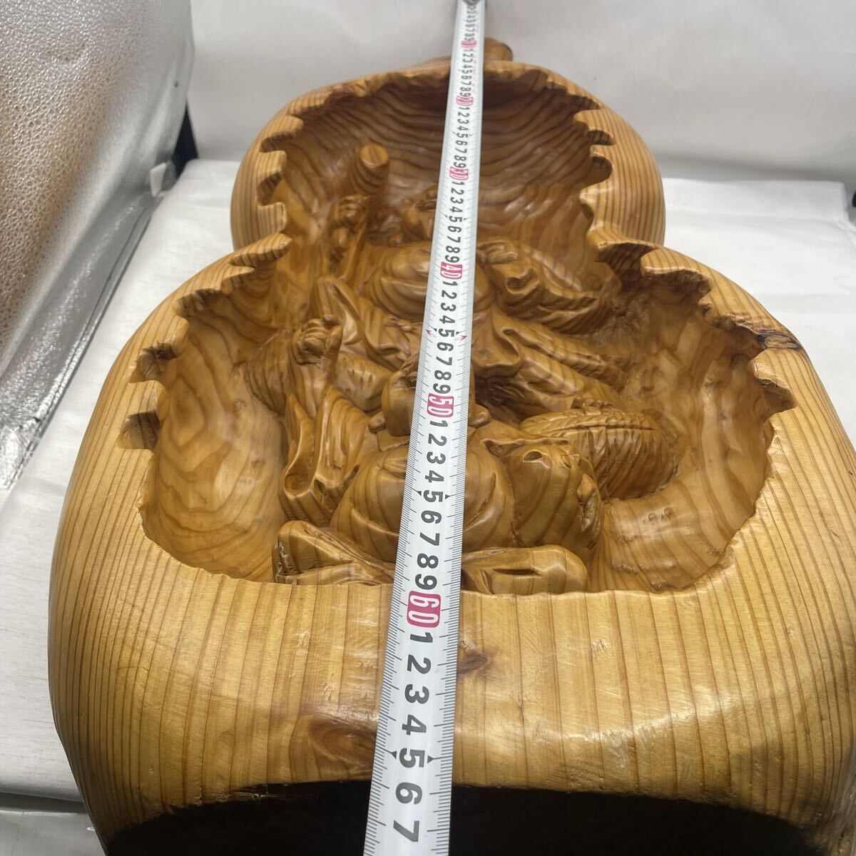 特大サイズ 布袋様・大黒天 瓢箪型 縁起物 七福神 縁起 木製 当時物 木彫り 特大サイズ 布袋様・大黒天 瓢箪型 縁起物 七福神 縁起 木製 【公式通販】