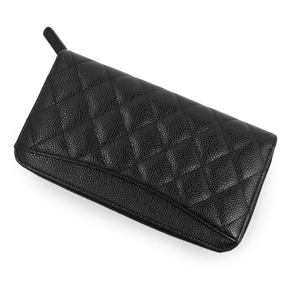 シャネル クラシック ロング ジップ ウォレット マトラッセ ラウンド