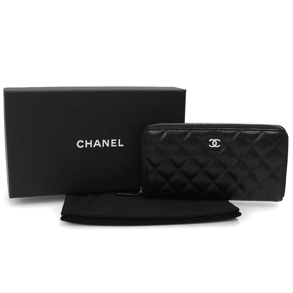 シャネル クラシック ロング ジップ ウォレット マトラッセ ラウンド