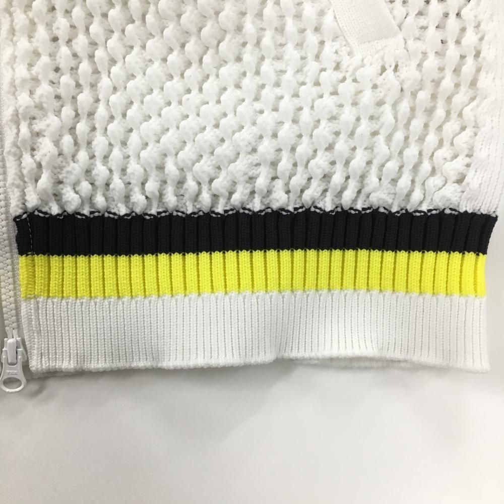 美品】ダンスウィズドラゴン ニットベスト 白×黒×イエロー 凹凸生地