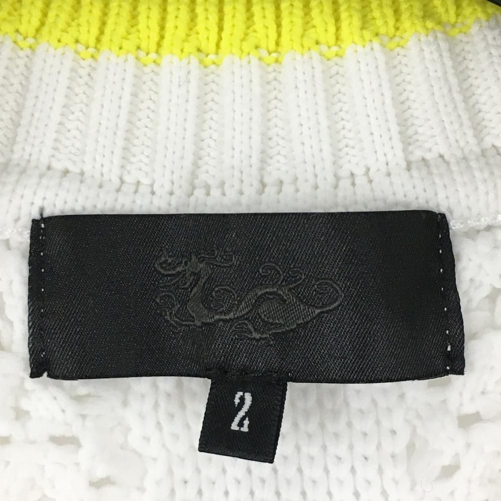 美品】ダンスウィズドラゴン ニットベスト 白×黒×イエロー 凹凸生地