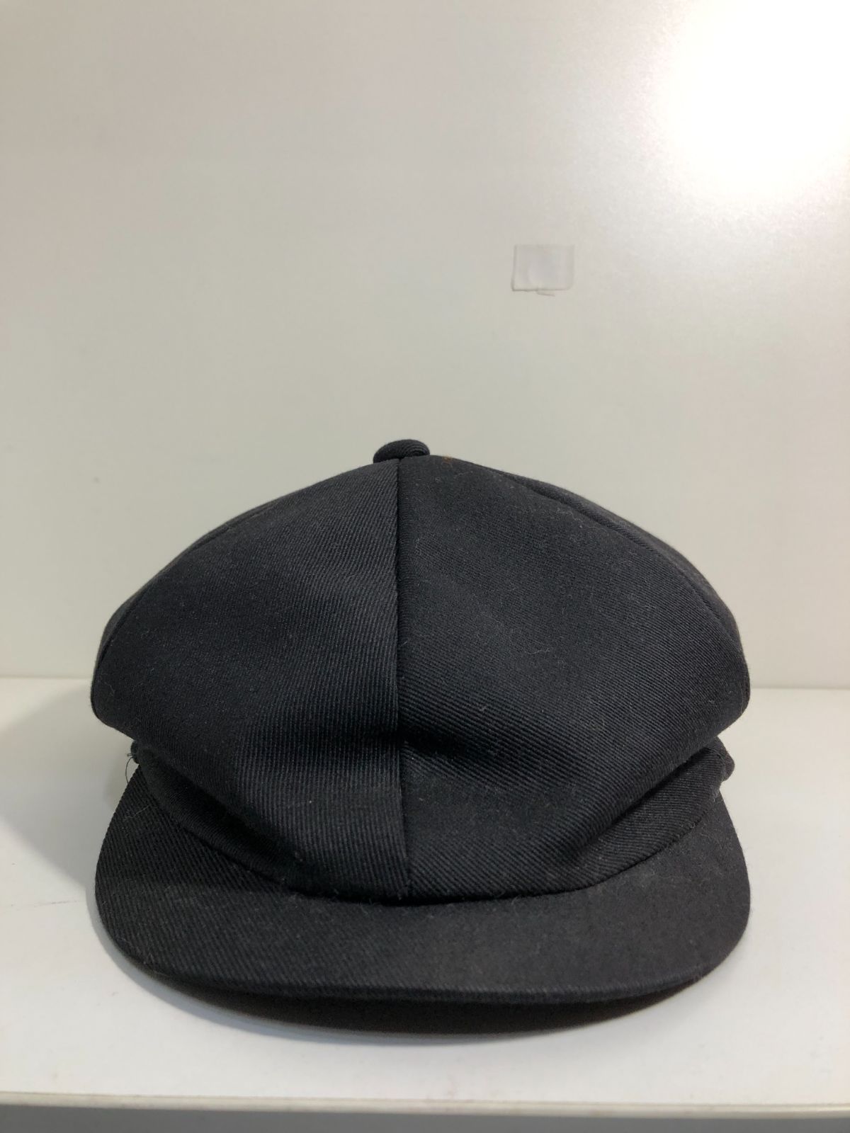 012122 CALEE レザーストラップ ハンチング ブラック キャスケット