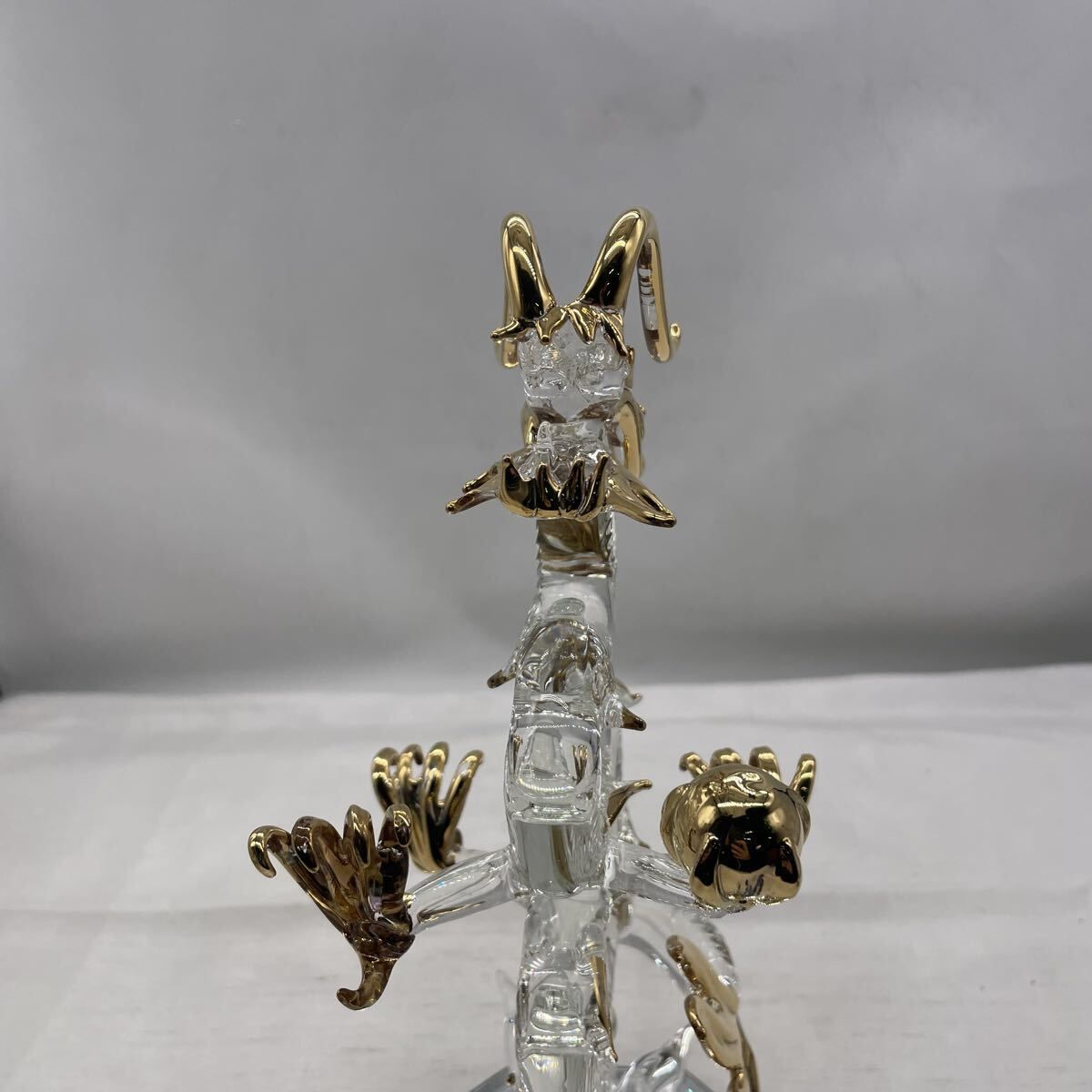 美品】ガラス細工 特大昇り龍 クリスタルドラゴン ショップ 置物