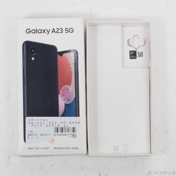 中古品〕 Galaxy A23 5G 64GB ブラック SCG18 au SIMフリー【348