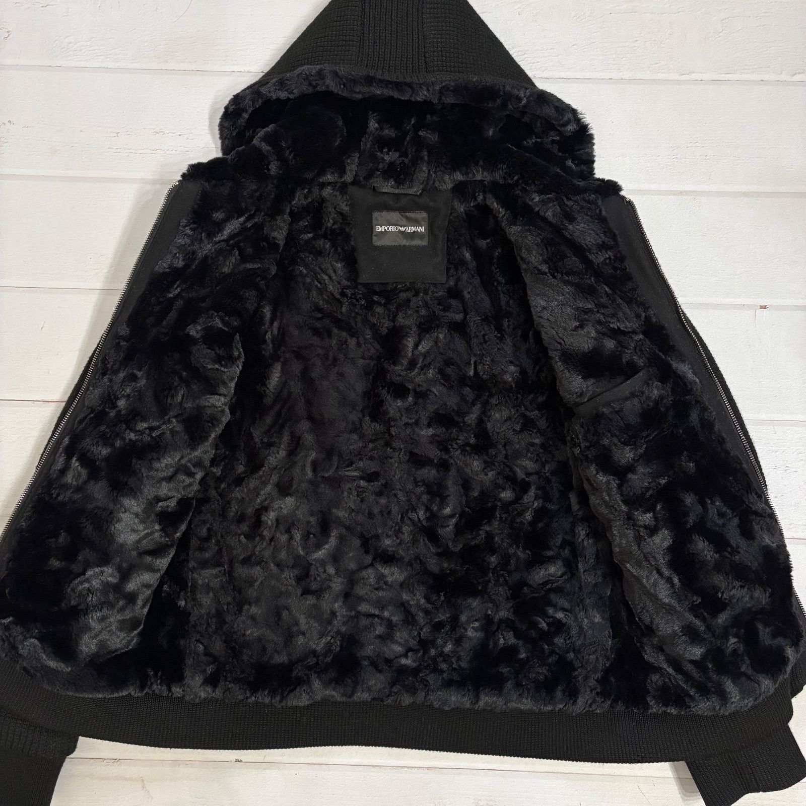 美品 EMPORIO ARMANI エンポリオアルマーニ 編み込み ニット ボア