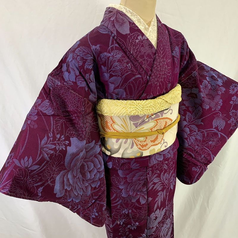 レトロ アンティーク　大正ロマン　孔雀　お召　着物　アンティーク着物　NO レトロ アンティーク 大正ロマン 孔雀 お召 着物 アンティーク着物 NO