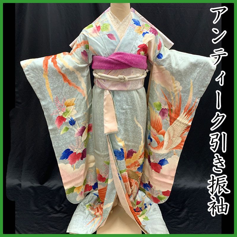601aa20◇アンティーク着物 引き振袖 色打掛 婚礼 大正ロマン 601aa20◇アンティーク着物 引き振袖 色打掛 婚礼 大正ロマン
